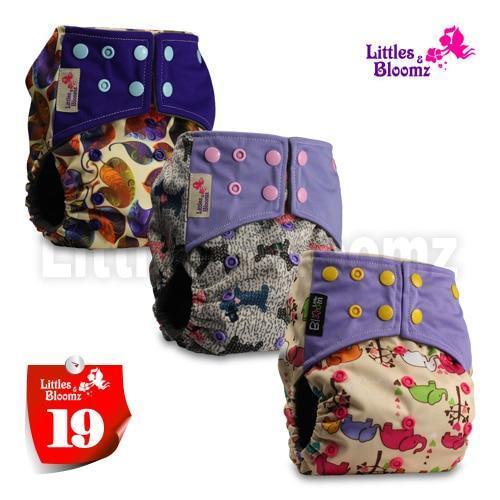 Modern Luxury Printed Washable Real Cloth Pocket Nappy,3 nappies/diapers Set For Girls and Boys Baby In Elegant Style - BIG FRENCHIES