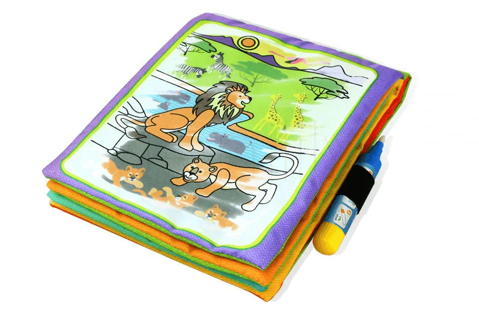 Modern Coloring Magic Water Drawing Book With Pen For Kids and Baby Educational Toy Animals Painting Writing Doodle Cloth Book Kids Drawing Board - BIG FRENCHIES
