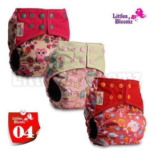 Modern Luxury Printed Washable Real Cloth Pocket Nappy,3 nappies/diapers Set For Girls and Boys Baby In Elegant Style - BIG FRENCHIES