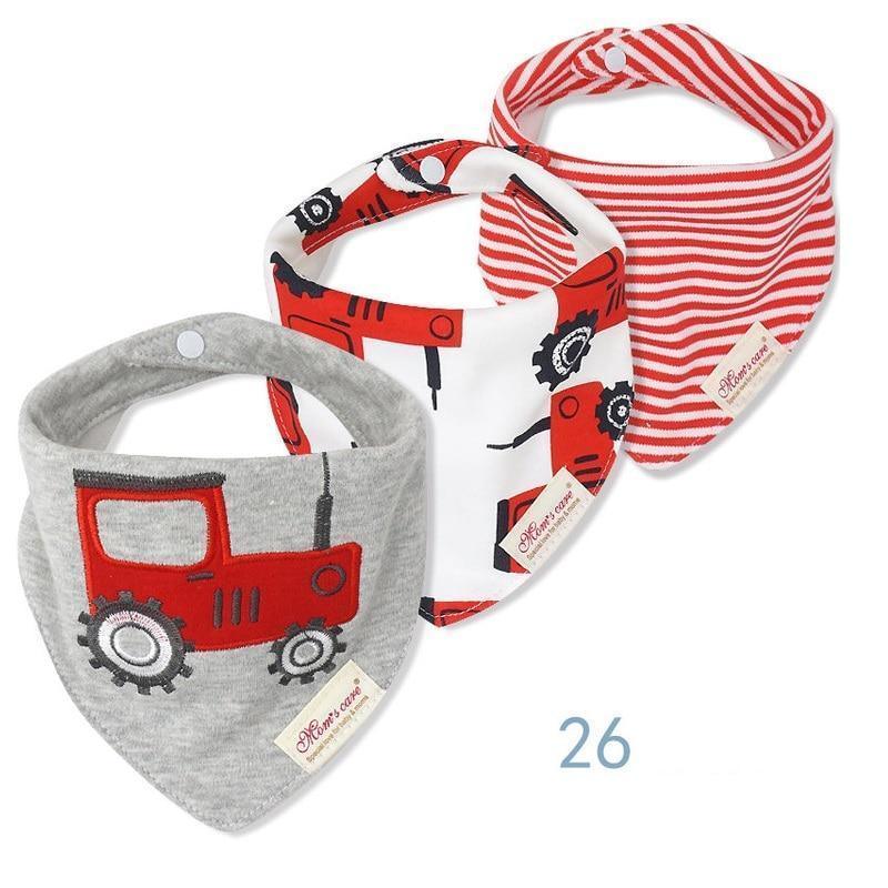 Moder 3PCS Baby Bibs Bandanna Lot Cotton Multi-style Triangle Cartoon For Infant Boys And Girls - BIG FRENCHIES