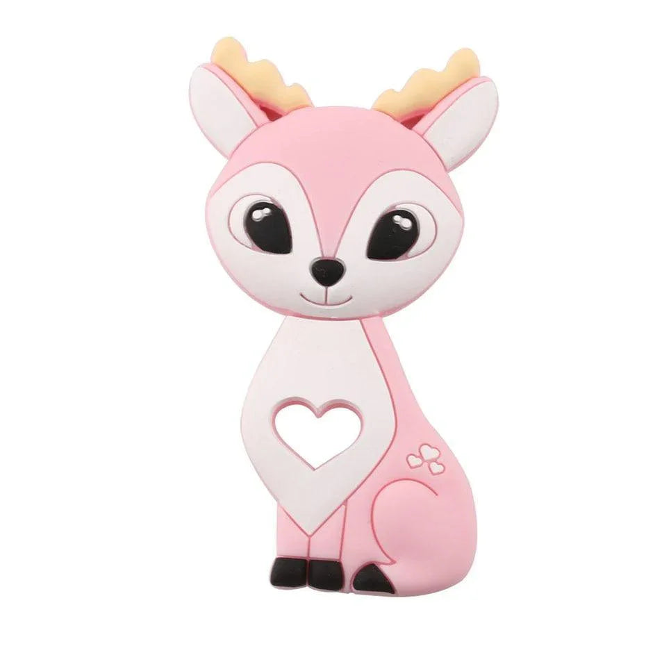BPA Free Food Grade Silicone Teethers Cartoon Animals Shape Pacifier Clips, Accessories Baby Teething 1pc - BIG FRENCHIES