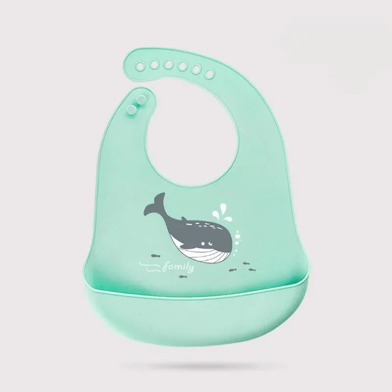 Bibs Waterproof Silicone Feeding Baby Saliva Towel Newborn Cartoon Aprons Baby Bibs Adjustable - BIG FRENCHIES
