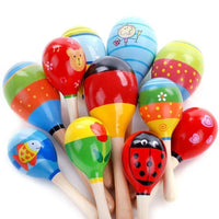 Baby Kid Wooden Ball Toy Sand Hammer Rattle Musical Instrument Percussion Infant (Multicolor)Random PCS For Kids - BIG FRENCHIES