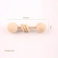 Modern Wooden Rattle Beech Bear Hand Teething Wooden Ring Baby Rattles Play Educational Toys For Kids - BIG FRENCHIES