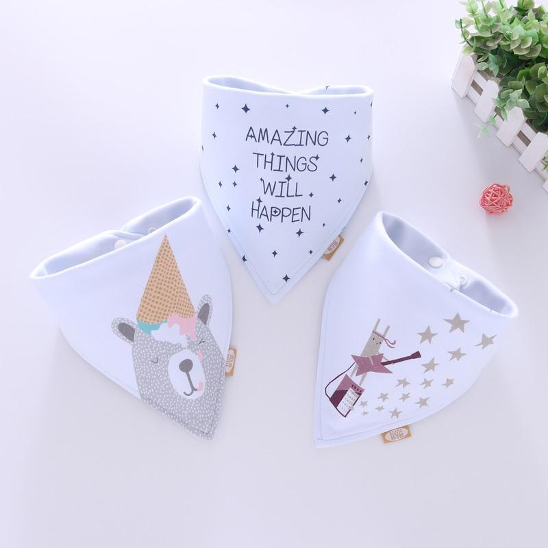 Cotton Cartoon Bandana Feeding Saliva Towel Waterproof Bibs For Baby Burp Accessory Adjustable Button Durable Baby Towels - BIG FRENCHIES