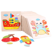 Wooden 3D Stevvex Modern Interesting Baby Learning Puzzles for Children Cartoon Animal Fruit Puzzles Intelligence Kids Children Educational Toy - BIG FRENCHIES