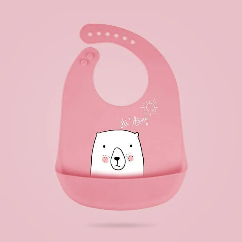 Bibs Waterproof Silicone Feeding Baby Saliva Towel Newborn Cartoon Aprons Baby Bibs Adjustable - BIG FRENCHIES