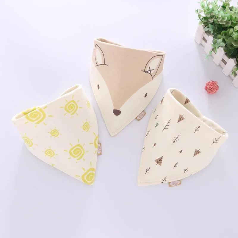 Cotton Cartoon Bandana Feeding Saliva Towel Waterproof Bibs For Baby Burp Accessory Adjustable Button Durable Baby Towels - BIG FRENCHIES