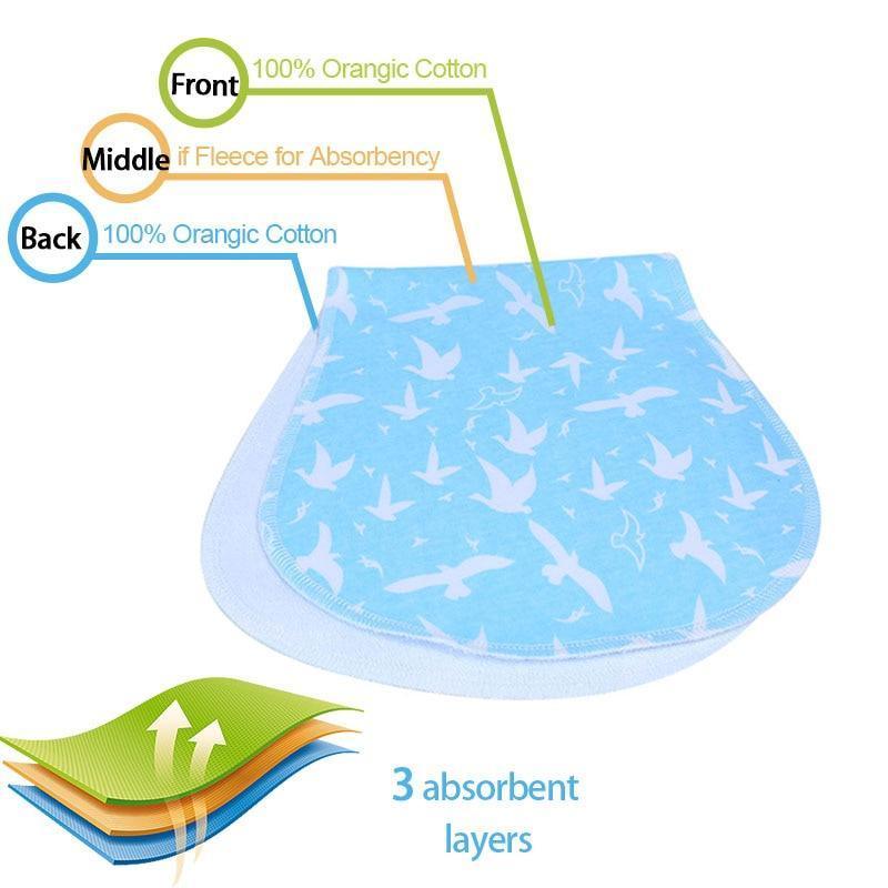 New Baby 100% Cotton Three Layers Waterproof Lightweight Natural Burp Curved Bibs For Baby Accessories - BIG FRENCHIES