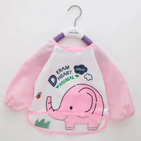 Cute Cartoon Print Baby Waterproof Long Sleeve Apron Children Feeding Smock Bib Baby Accessories - BIG FRENCHIES