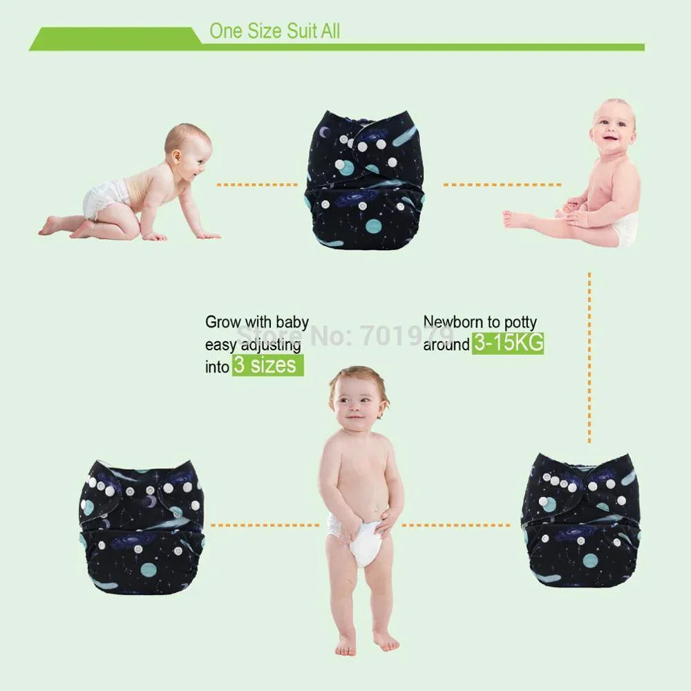 Most Popular Digital Position Baby Cloth Diaper with Microfiber Insert In Modern Printed Design For Baby Boys and Baby Girls KIds - BIG FRENCHIES
