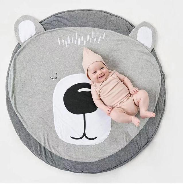 Luxury Mdoern Cartoon Animals Baby Play Mat Foldable Kids Crawling Pad Round Carpet Rug Toys Cotton Children Room Decor Photo Props Carpet For Kids - BIG FRENCHIES