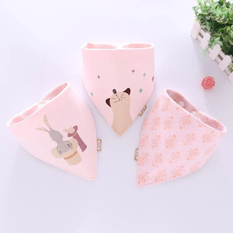 Cotton Cartoon Bandana Feeding Saliva Towel Waterproof Bibs For Baby Burp Accessory Adjustable Button Durable Baby Towels - BIG FRENCHIES