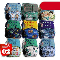 Modern 9/6PCS Set Bamboo Charcoal Washable Real Cloth Pocket NappiesFor Baby Boys and Girls Diaper Set In Modern Design - BIG FRENCHIES