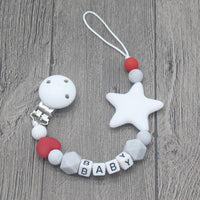 Personalized Name Handmade Pacifier Clips Holder Chain Silicone Pacifier Chains Baby Teether Teething Chain For Baby and Kids - BIG FRENCHIES