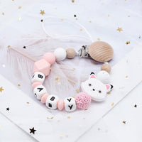 Modern Handmade Pacifier Personalize Silicone Beads Binky Clip Pacifier Chain Chew Baby Teether Toys For Baby - BIG FRENCHIES