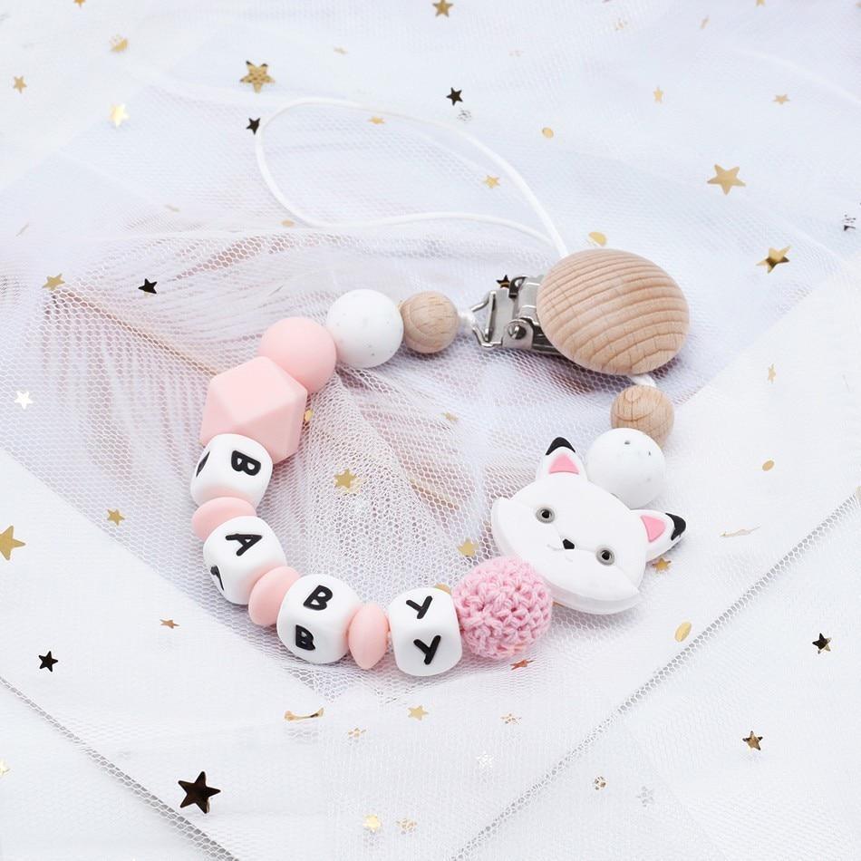 Modern Handmade Pacifier Personalize Silicone Beads Binky Clip Pacifier Chain Chew Baby Teether Toys For Baby - BIG FRENCHIES