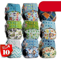 Modern 9/6PCS Set Bamboo Charcoal Washable Real Cloth Pocket NappiesFor Baby Boys and Girls Diaper Set In Modern Design - BIG FRENCHIES