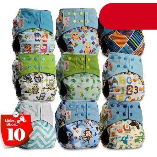 Modern 9/6PCS Set Bamboo Charcoal Washable Real Cloth Pocket NappiesFor Baby Boys and Girls Diaper Set In Modern Design - BIG FRENCHIES