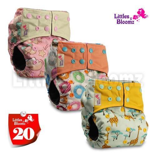 Modern Luxury Printed Washable Real Cloth Pocket Nappy,3 nappies/diapers Set For Girls and Boys Baby In Elegant Style - BIG FRENCHIES
