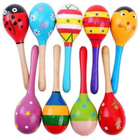 Baby Kid Wooden Ball Toy Sand Hammer Rattle Musical Instrument Percussion Infant (Multicolor)Random PCS For Kids - BIG FRENCHIES