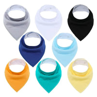 8PCS/SET Comfortable Colorful 100% Organic Cotton Adjustable Snaps Bandana Saliva Bibs For Baby Boys & Girls Kids - BIG FRENCHIES