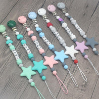 Personalized Name Handmade Pacifier Clips Holder Chain Silicone Pacifier Chains Baby Teether Teething Chain For Baby and Kids - BIG FRENCHIES