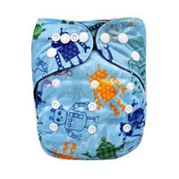 Modern Printed Bamboo Charcoal Inner Pocket Diaper For Baby Reusable Cloth Diaper Nappies With Double Leg Gusset In Modern Printed Design For Baby and Kids - BIG FRENCHIES