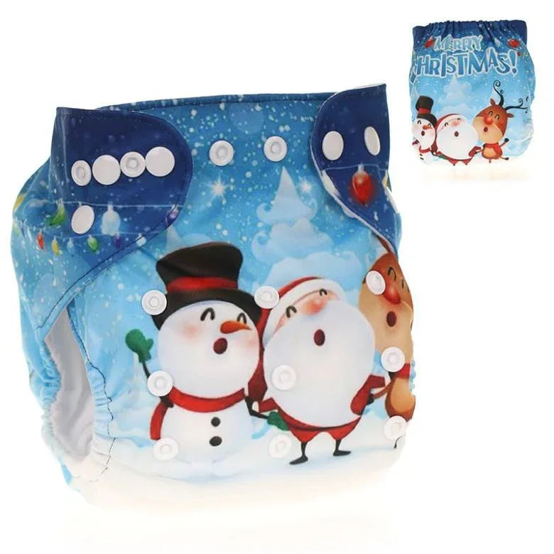 Baby Pocket Cloth Diaper Nappy Reusable Adjustable Washable No Inserts Nappie For Baby In Modern Printed Style - BIG FRENCHIES