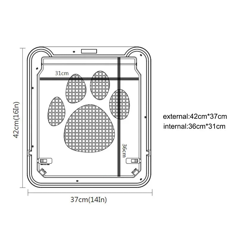 4-Way Lockable Pet Door – Durable Plastic Dog & Cat Flap for Screen Windows and Doors - BIG FRENCHIES