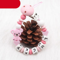 Modern Handmade Personalized Name Baby Pacifier Clips Silicone Pacifier Chain Wood Pacifier Holders For Pacifier For Baby Kids - BIG FRENCHIES