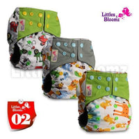 Modern Luxury Printed Washable Real Cloth Pocket Nappy,3 nappies/diapers Set For Girls and Boys Baby In Elegant Style - BIG FRENCHIES