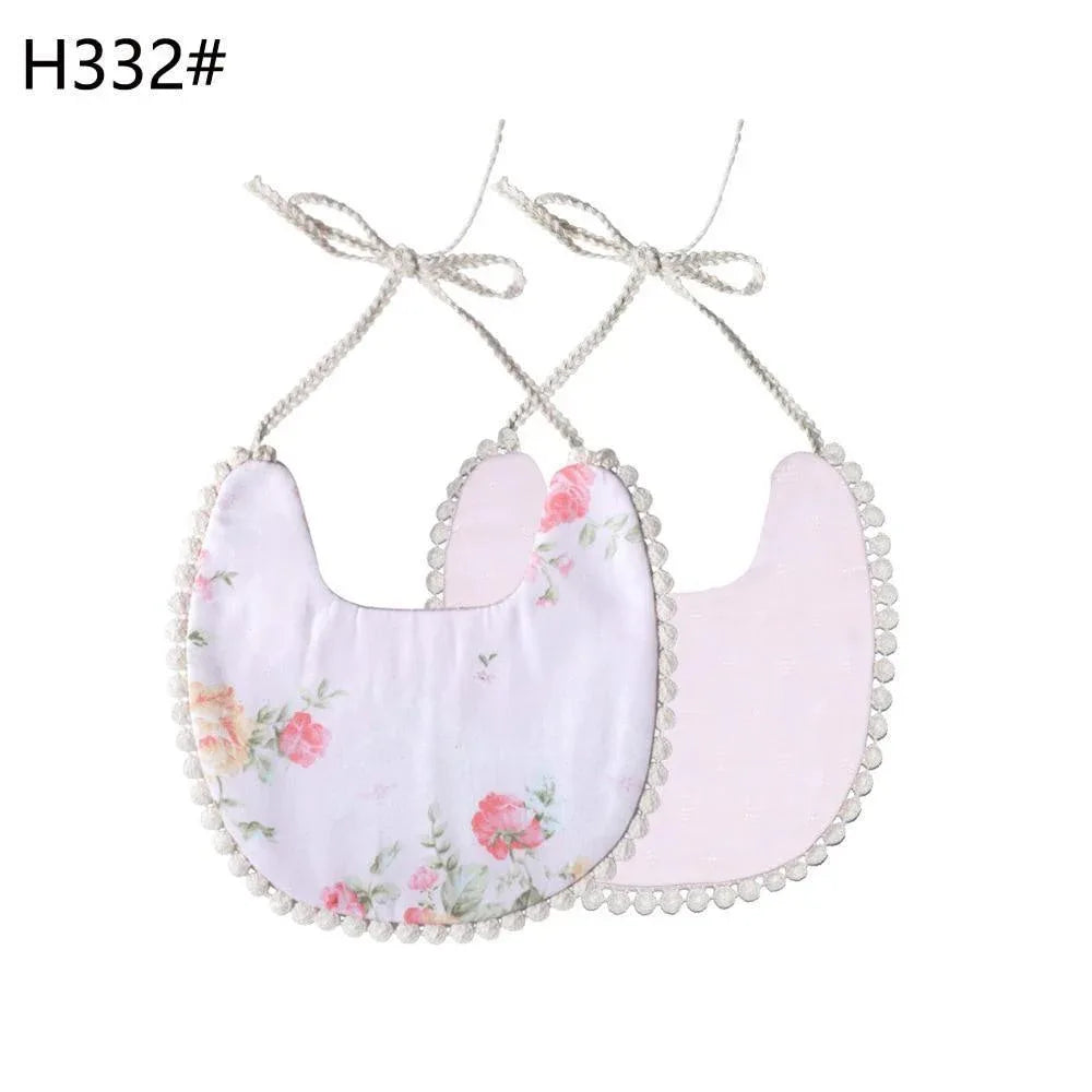 Handmade Luxury Floral Baby Bib Accessories Burp Cloths Newborn Baby Boy Girl Kids Cartoon Bibs 100% Cotton Linen Waterproof Saliva Bib For Kids - BIG FRENCHIES