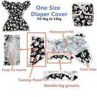 One Size Baby Cloth Diaper Cover Nappy Waterproof Double Gusset Design Adjustable Diapers For Babies - BIG FRENCHIES