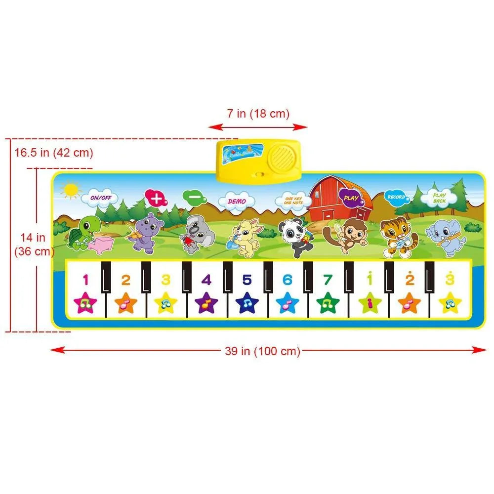 Animals Musical Mat Carpet with 10 Keys Record Function Animal Sounds Play Touch Piano Educational Toys For Kids - BIG FRENCHIES
