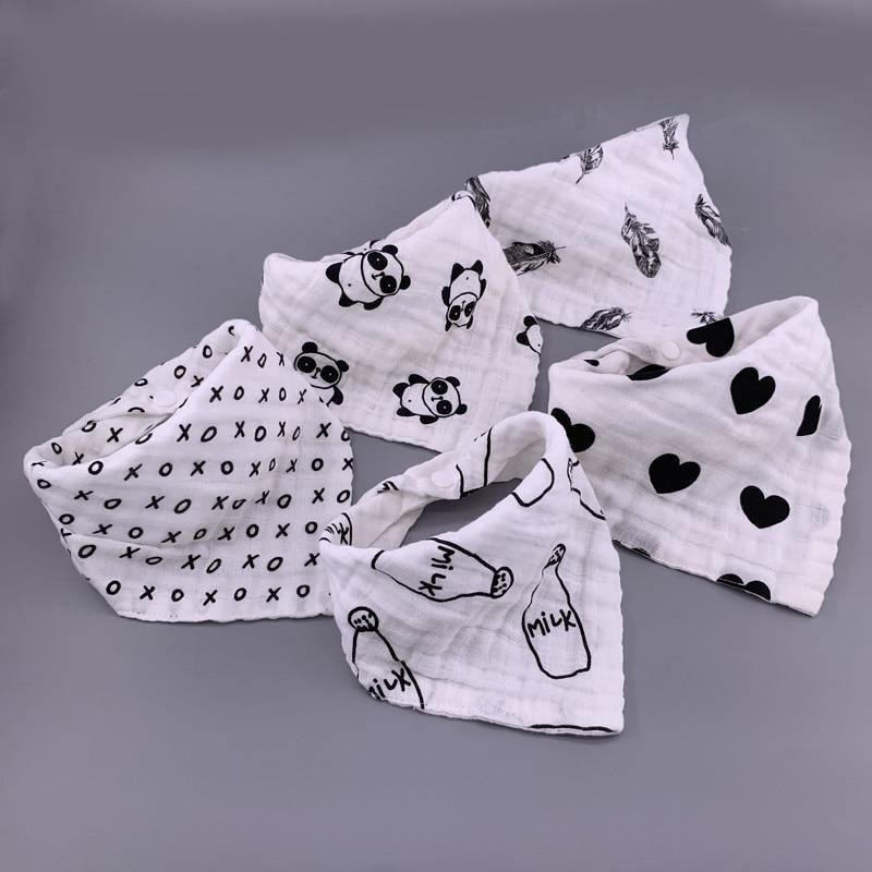Modern 5PCS/Pack Cotton Baby Bibs 4 Lyers Girls Boys Triangle Feeding Burp Cloth Collar Scarf For Feeding - BIG FRENCHIES