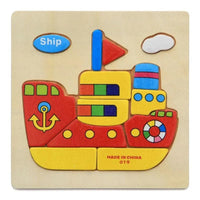 Wooden 3D Stevvex Modern Interesting Baby Learning Puzzles for Children Cartoon Animal Fruit Puzzles Intelligence Kids Children Educational Toy - BIG FRENCHIES