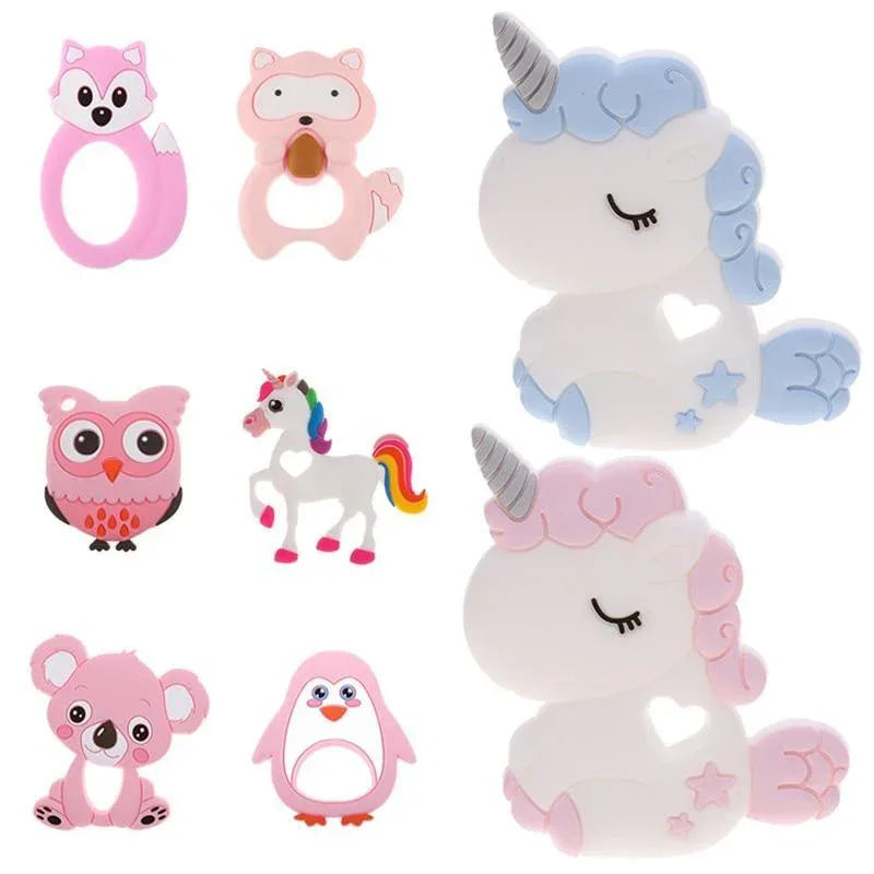 Unicorn Silicone Baby Teether Cartoon Animal BPA Free Rodents Teething Shower Gifts Koala Penguin Owl Fox For Kids - BIG FRENCHIES