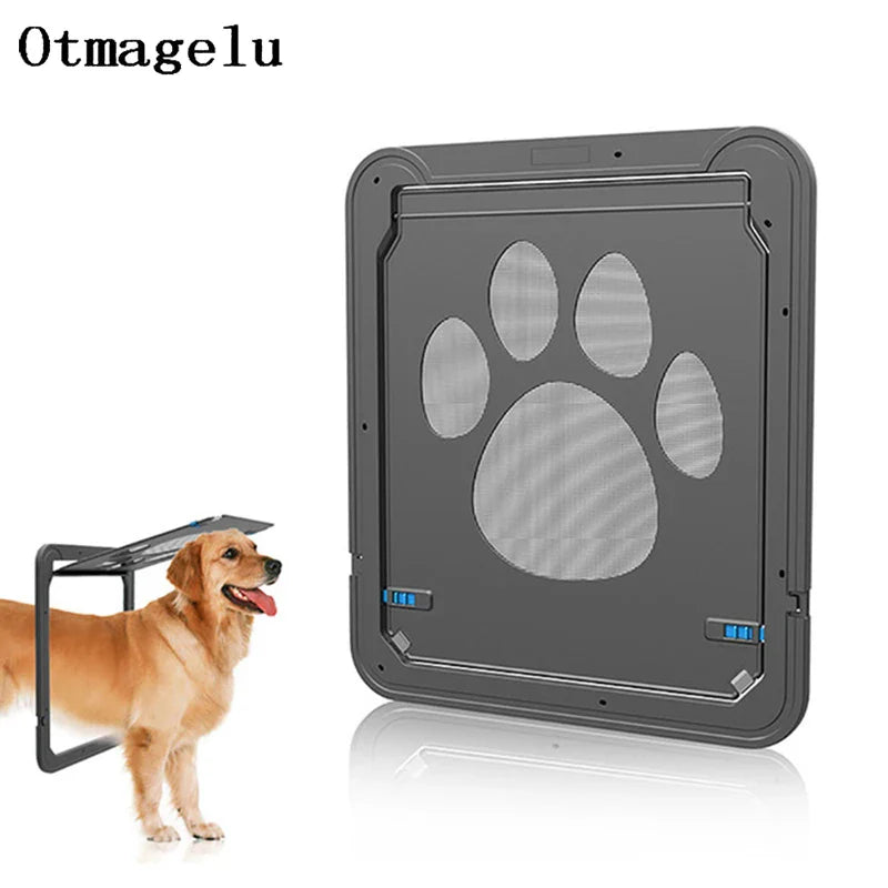 4-Way Lockable Pet Door – Durable Plastic Dog & Cat Flap for Screen Windows and Doors - BIG FRENCHIES