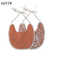 Handmade Luxury Floral Baby Bib Accessories Burp Cloths Newborn Baby Boy Girl Kids Cartoon Bibs 100% Cotton Linen Waterproof Saliva Bib For Kids - BIG FRENCHIES