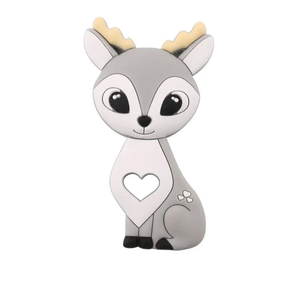 BPA Free Food Grade Silicone Teethers Cartoon Animals Shape Pacifier Clips, Accessories Baby Teething 1pc - BIG FRENCHIES