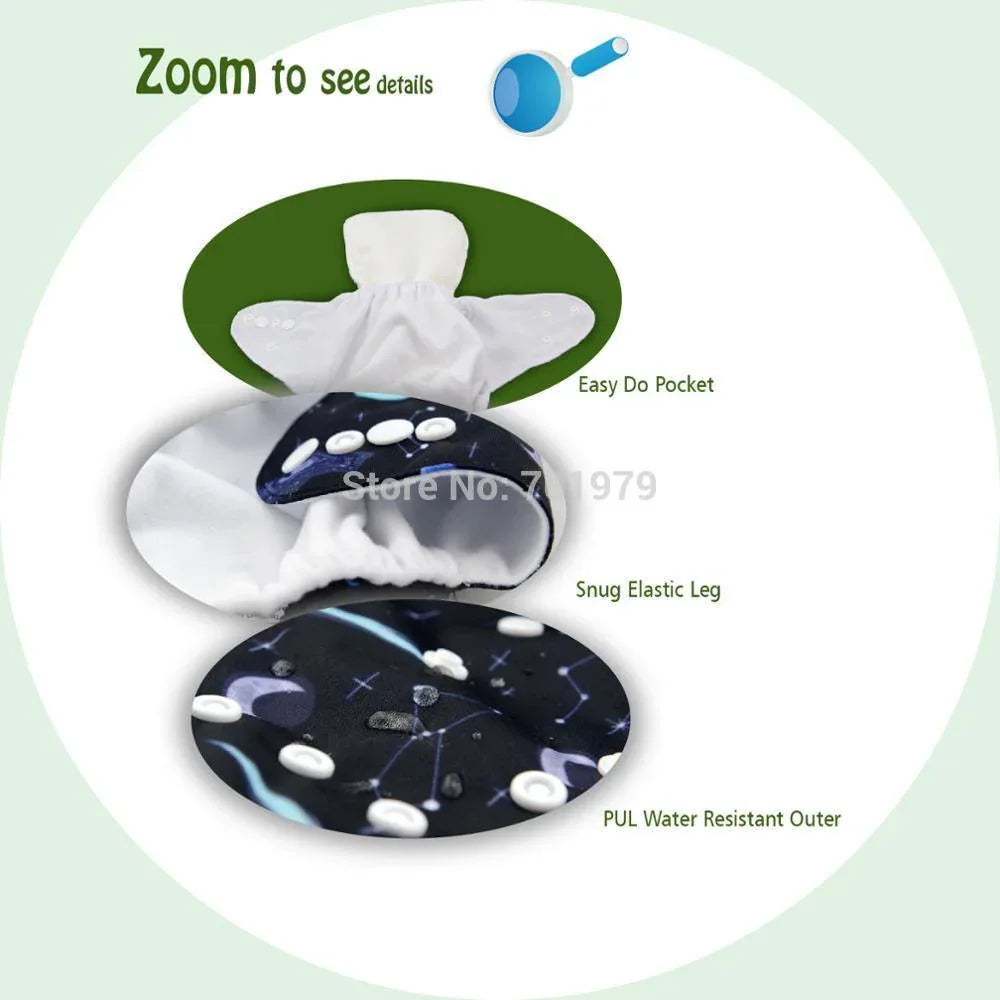 Most Popular Digital Position Baby Cloth Diaper with Microfiber Insert In Modern Printed Design For Baby Boys and Baby Girls KIds - BIG FRENCHIES