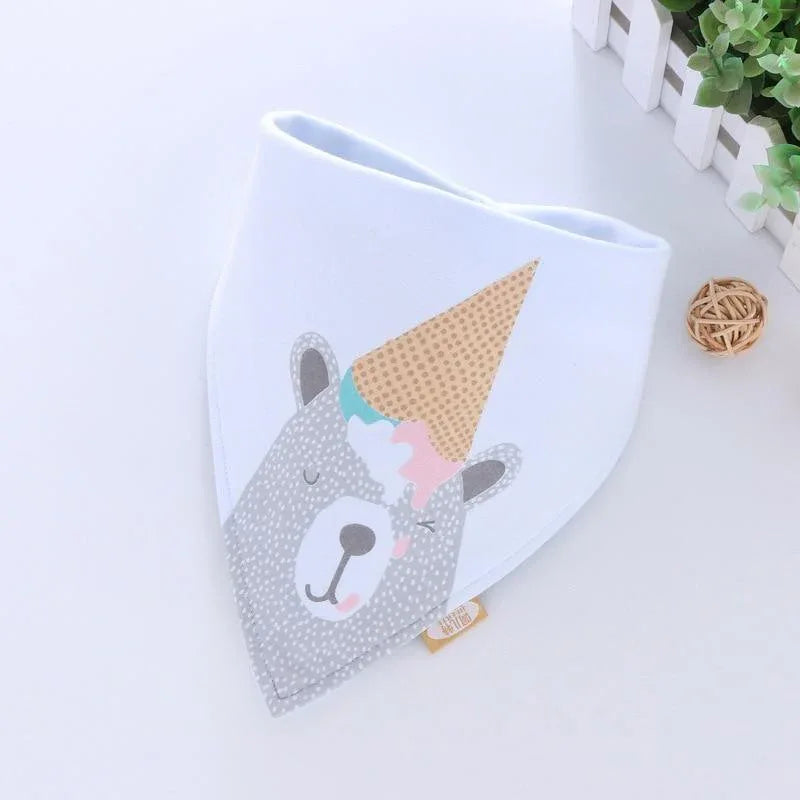 Cotton Cartoon Bandana Feeding Saliva Towel Waterproof Bibs For Baby Burp Accessory Adjustable Button Durable Baby Towels - BIG FRENCHIES