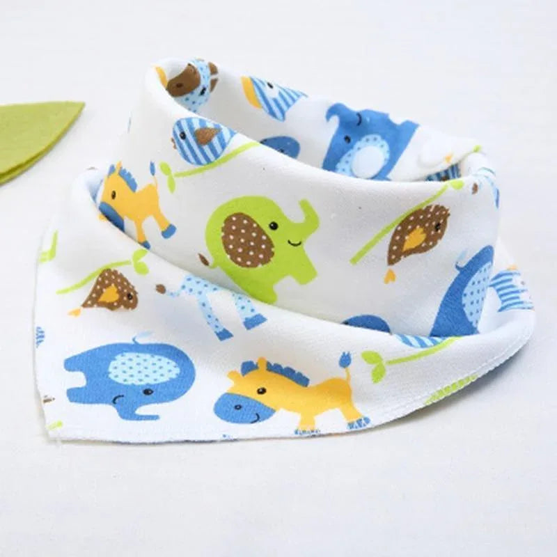 Cute Breathable Bibs Baby Feeding Cartoon Printing Super Absorbent Triangle Scarf Bib Cotton For Newborn Infant Girls And Boys - BIG FRENCHIES
