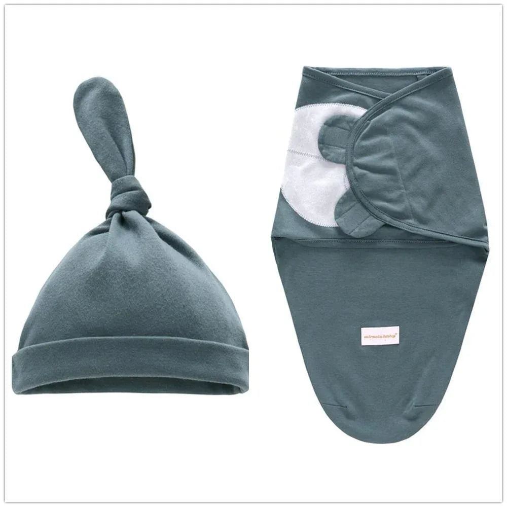 Baby Swaddle Blanket With Cap For Newborn Wrap Cotton Swaddling Bag Baby Envelope Sleep sack Blanket . - BIG FRENCHIES