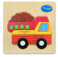 3D Wooden Children Interesting Puzzle Toys With Animals and Cars Exellent Puzzles Intelligence Kids Early Educational Toys For Children - BIG FRENCHIES