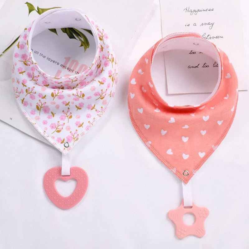 100% Organic Cotton Super Absorbent And Soft Unisex Baby Bandana Drool Bibs And Teething Toys For Newborn - BIG FRENCHIES
