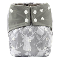 Luxury Charcoal Bamboo Baby Cloth Diaper Nappy Washable Reusable Double Gusset Square Tabs Nappies for Baby and Kids - BIG FRENCHIES