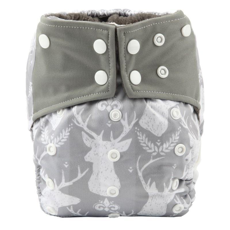 Luxury Charcoal Bamboo Baby Cloth Diaper Nappy Washable Reusable Double Gusset Square Tabs Nappies for Baby and Kids - BIG FRENCHIES