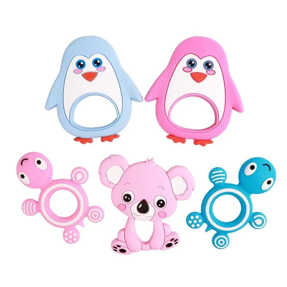 Baby Silicone Teethers BPA Free Teething Toy Animal Dog Koala Owl Elephant Baby Ring Teether Silicone Beads For Kids and Baby - BIG FRENCHIES